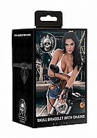 Браслет Skulls and Bones - Bracelet with Skulls and Chains - Black