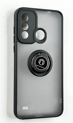 TPU чохол накладка Matte Ring Magnit для ZTE Blade A53 чорний, фото 1
