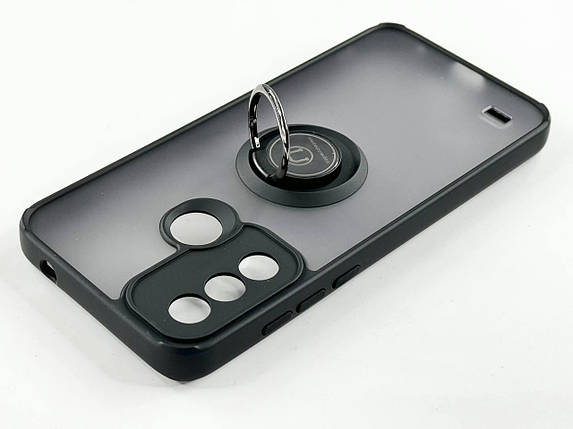 TPU чохол накладка Matte Ring Magnit для ZTE Blade A53 чорний, фото 3