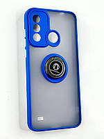 TPU чехол накладка Matte Ring Magnit для ZTE Blade A53 синий