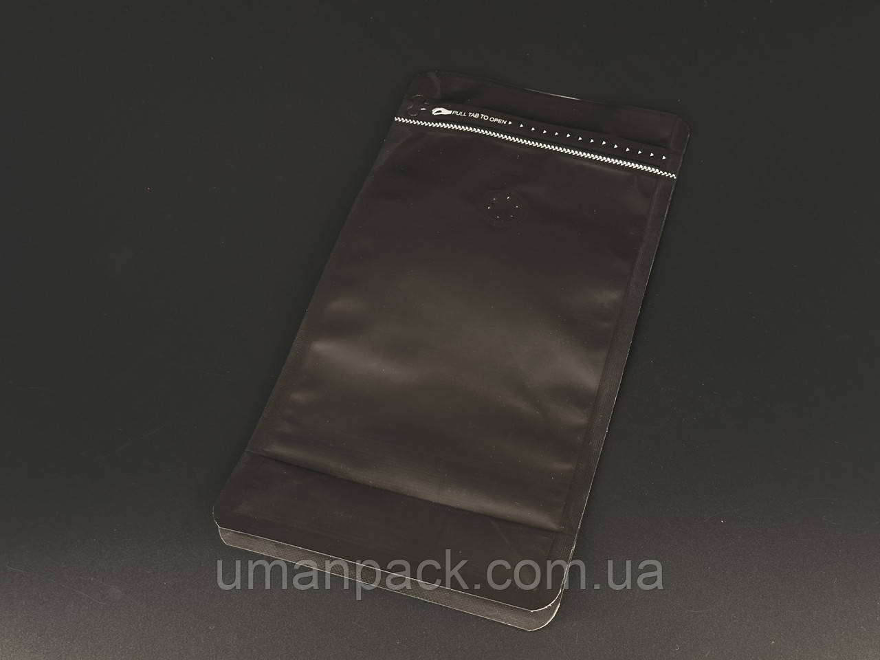 Дой-Пак з зіп замком з клапаном для кави 250г чорний 135х265+70мм