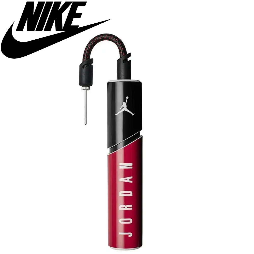 Насос для м'яча ручний з голкою Jordan Essential Ball Pump, чорно-червоний
