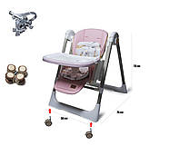 Стілець для годування гойдалка 2в1 Bestbaby 11-3 Рожевий для дітей від народження, фото 3