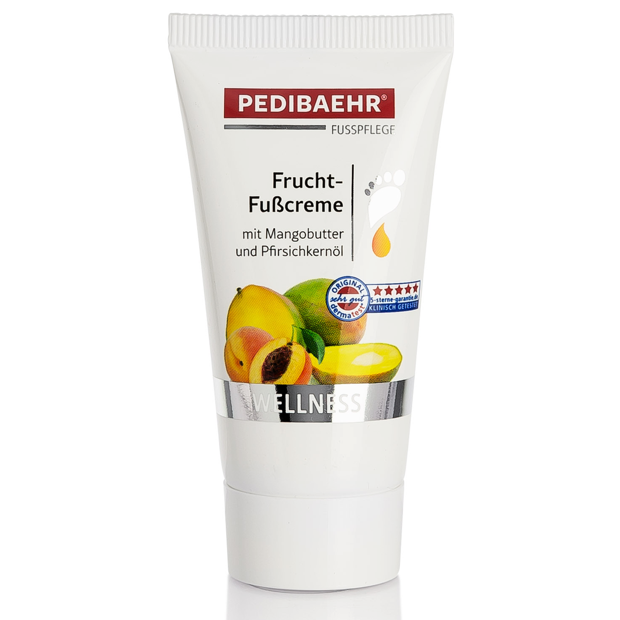 Фруктовий крем для ніг BAEHR з оліями манго та персика, 30 мл