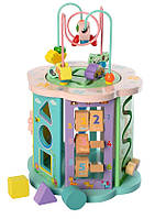 Детский развивающий центр-игрушка MD 2432 Деревянный сортер с рыбалкой и лабиринтом