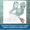 Трафарет для фарбування, Залізна людина, одноразовий з самоклеючої плівки 95 х 95 см, фото 6