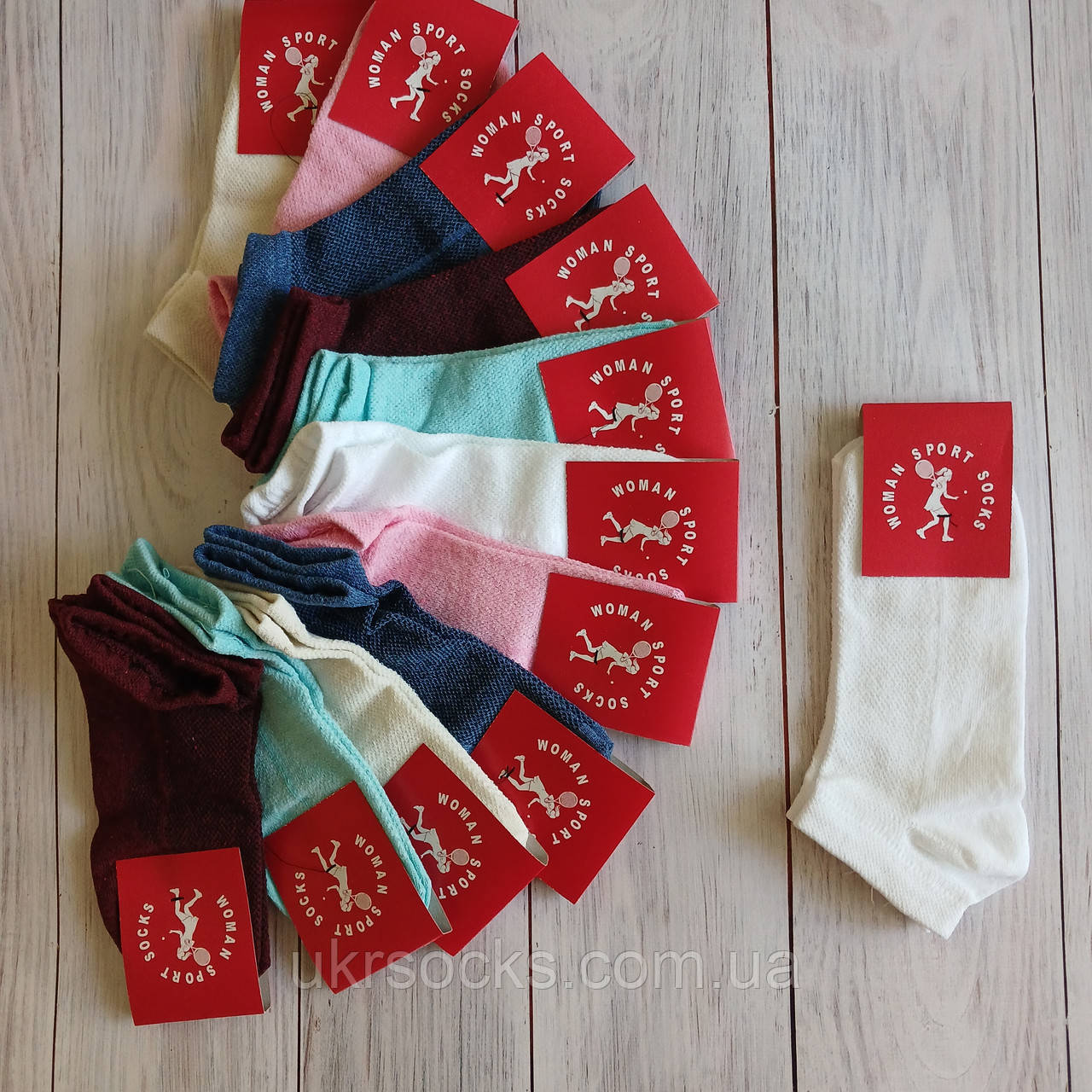 Шкарпетки жіночі SPORT СІТКА бавовна різнокольорові 37-39 | 12 пар