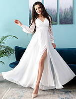 Свадебное блестящее белое платье в пол, XXXL/XXXXL, белый