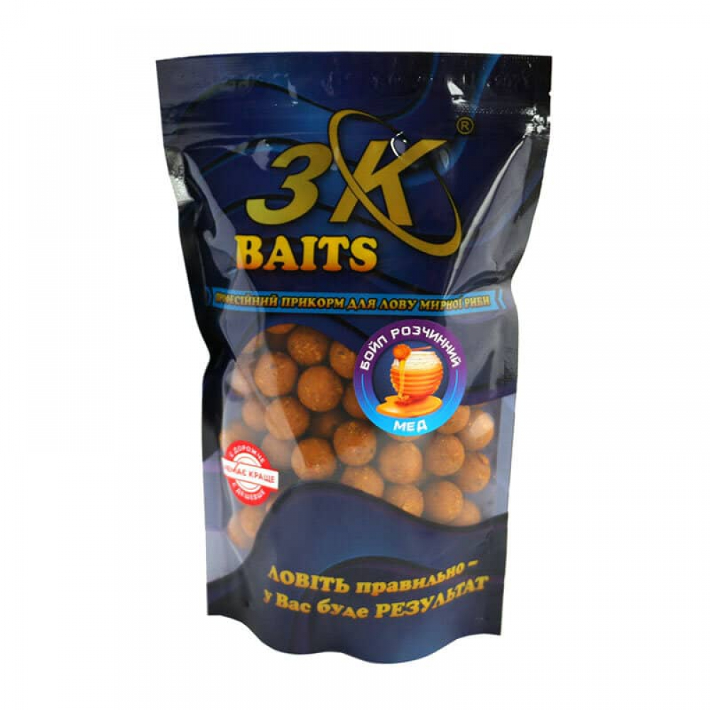 Бойли 3k Baits розчинні пилячі 16мм Мед 400г, фото 1