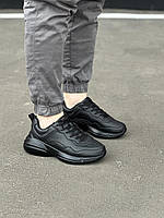 Еко-кожаные кроссовки черные кроссовки мужские 41-45р кроссовки для парня кроссовки весна-лето модные кроссы