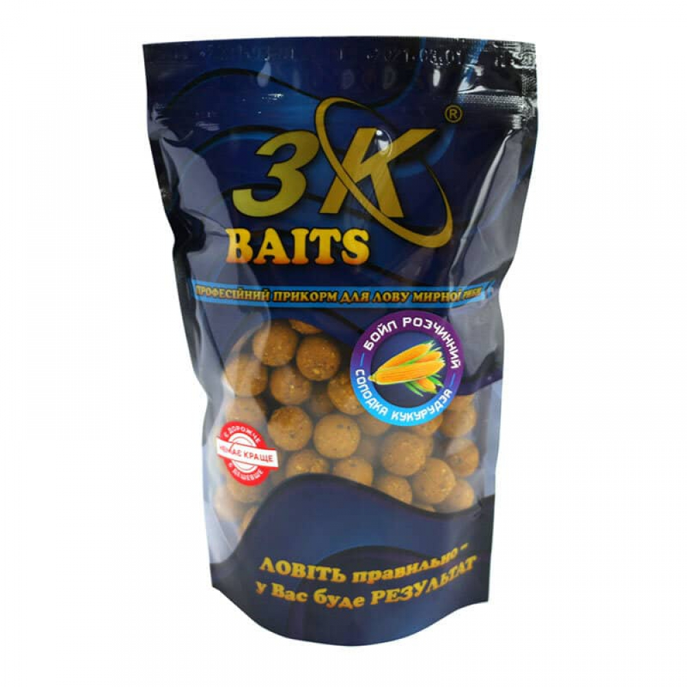 Бойли 3k Baits розчинні пилячі 16мм Солодка кукурудза 400г 3к08635, фото 1