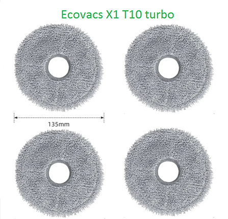 Серветка ганчірки для робота-пилососа Ecovacs Deebot T10 turbo X1 ( DEX11 ) T20 ( DLX23 ) T30 ( DDX14 ) X2 4 шт, фото 3