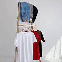 Набор из 3х футболок белый + красный + шоколад или другие цвета в ассортименте