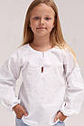 Вишиванка для дівчинки "Орнамент", дитяча блузка вишиванка біла із білою вишивкою, фото 2