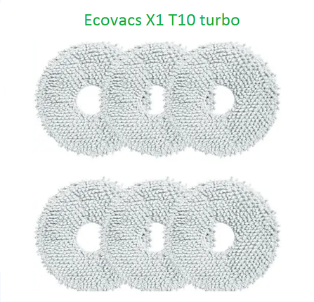 Серветка ганчірки для робота-пилососа Ecovacs Deebot T10 turbo X1 ( DEX11 ) T20 ( DLX23 ) T30 ( DDX14 ) X2 6шт, фото 3