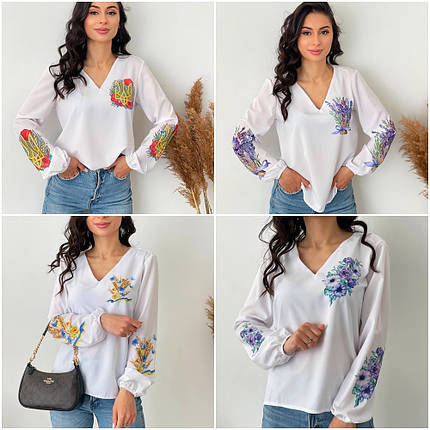 Оригінальна блуза з довгим рукавом софт норма та батал, фото 1