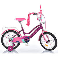 Велосипед двухколесный детский Profi (колёса 16", багажник, доп. колёса, сборка 75%) MB 16052-1 Фиолетовый