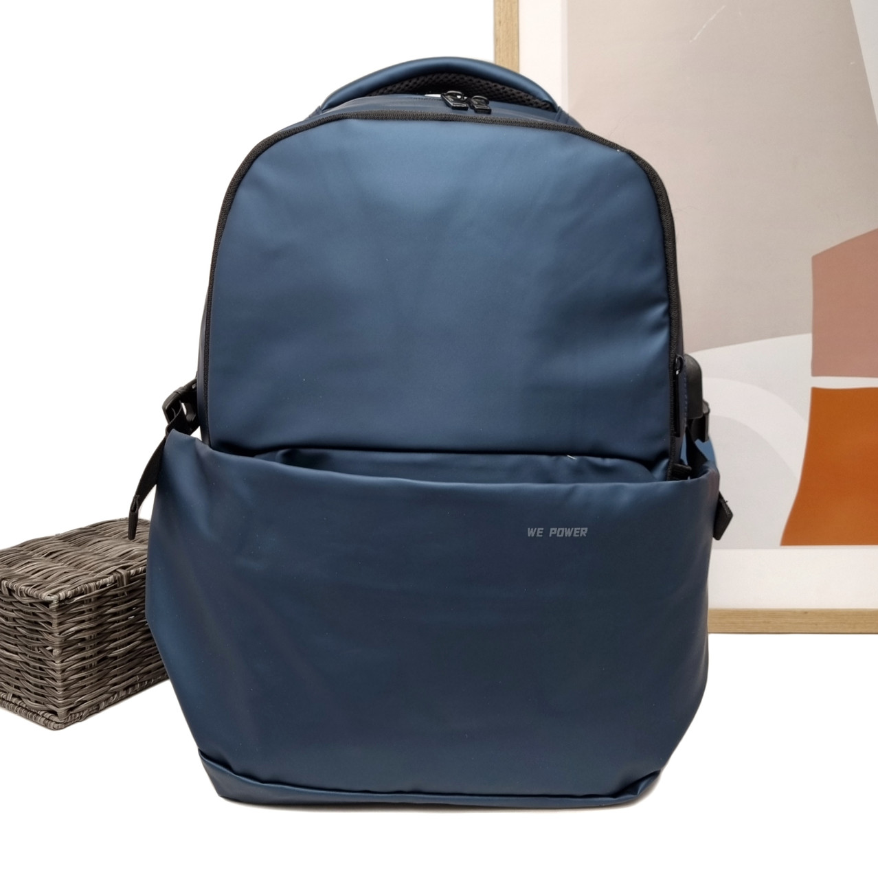 Рюкзак із бічними кишенями нейлон синій Арт.3415 blue We Power (54)