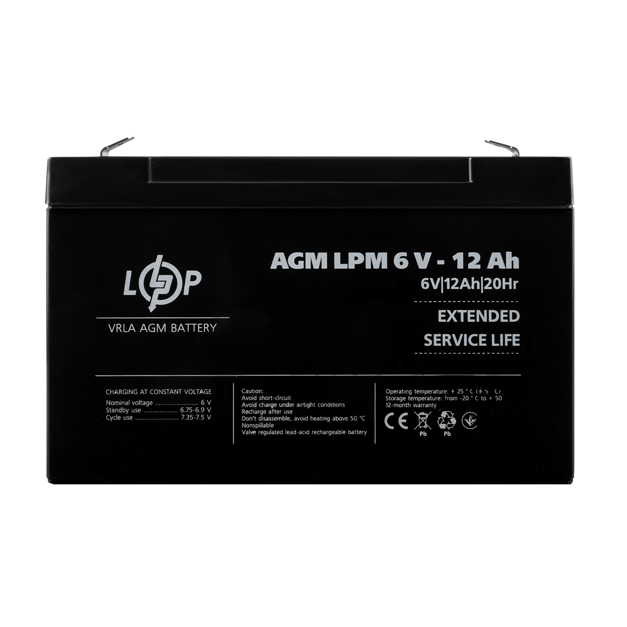 Акумулятор AGM LPM 6V - 12 Ah, фото 1