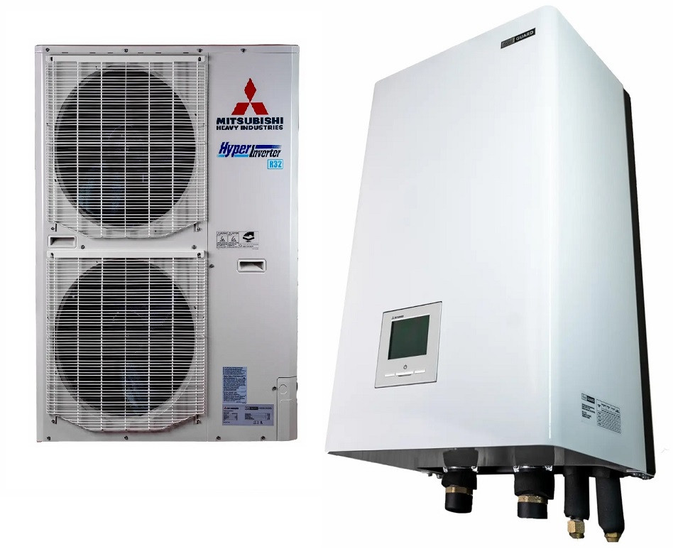 Тепловий насос Mitsubishi HeatGuard 125NX, повітря-вода, для нагрівання й охолодження., фото 1