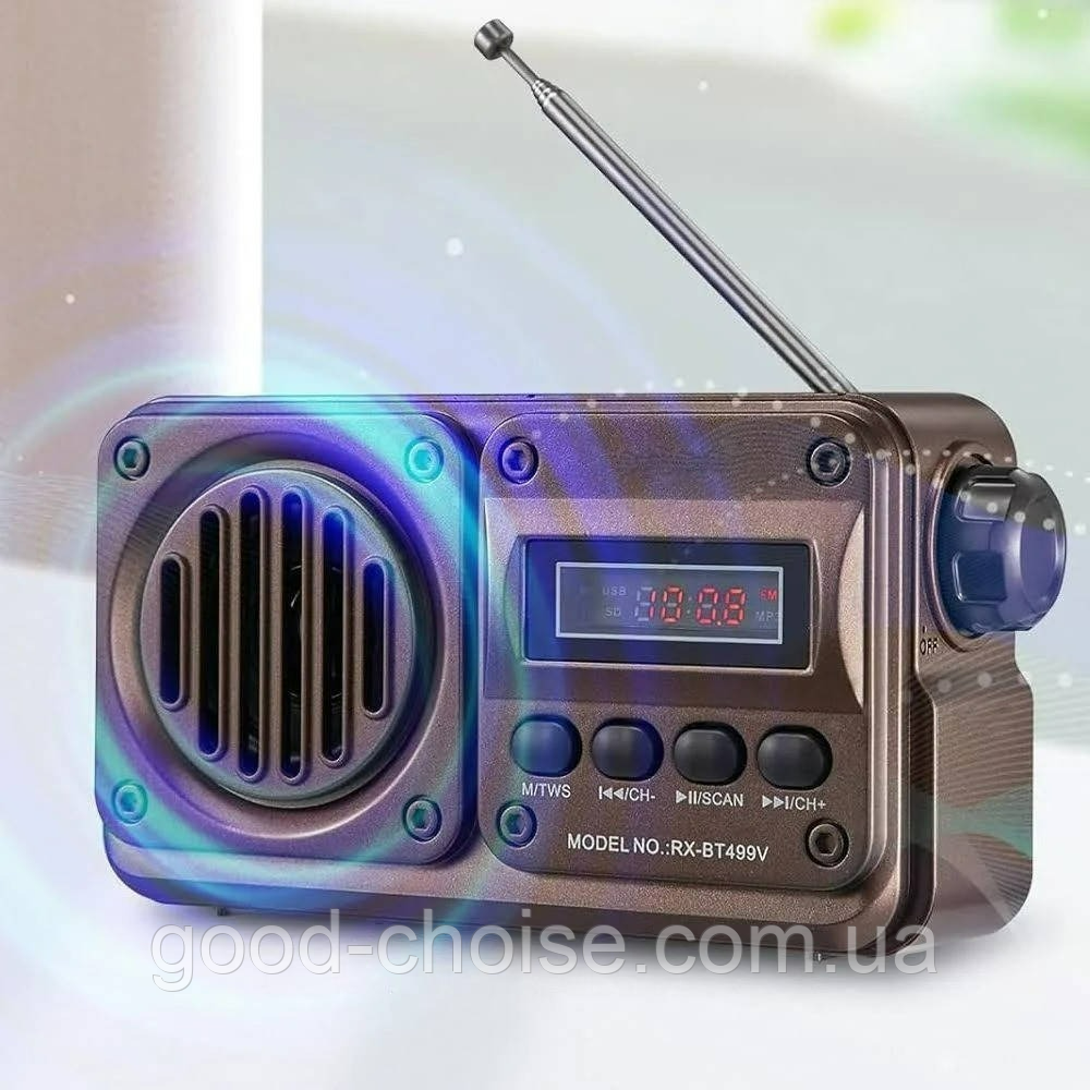Радіоприймач FM з сонячною панеллю USB, Rx 499 VS / Портативне радіо фм / FM-приймач