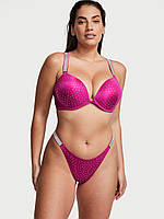 Женский купальник Victoria's Secret BIKINI TOP SHINE STRAP BOMBSHELL PUSH-UP THONG BERRY BLUSH 70B/XS