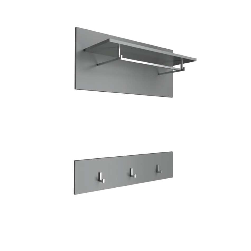 Комплект настінних вішалок для верхнього одягу в передпокій коридор 80 см у сірому кольорі Катанія Сокме