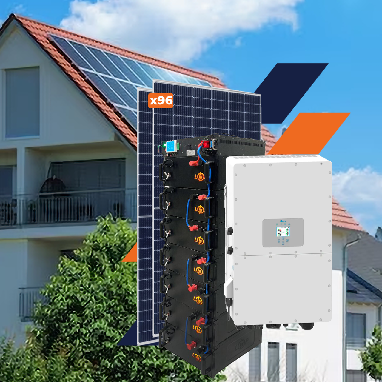 Комплект СЕС DEYE for LP 50 kW GRID 3Ф - АКБ 51 kW, фото 1