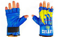 Снарядные перчатки кожаные ZELART ZB-4224 XL Синий PS