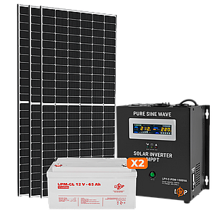 Сонячна електростанція (СЕС) 1kW АКБ 1.5kWh (гель) 65 Ah Стандарт