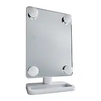 Зеркало косметическое с LED подсветкой прямоугольное HH083 360 (White)-LVR
