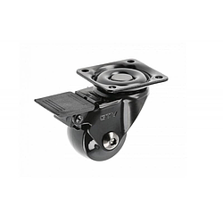 Ролик GTV меблевий із фіксатором CALIBRO, 35 мм, 40 кг, чорний/хром