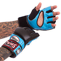 Перчатки для смешанных единоборств MMA TWINS GGL-4 XL Черный-Синий PS