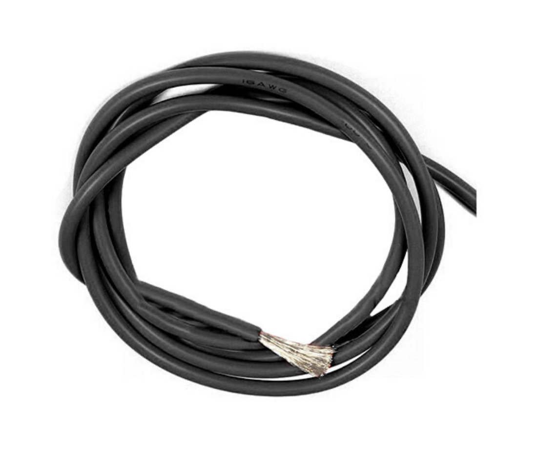 Кабель термостійкий, силіконовий, багатожильний кабель 12 AWG (чорний)