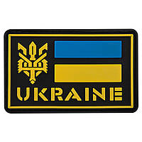 Шеврон патч на липучке "UKRAINE" TY-9919 цвет черный-желтый-голубой hr