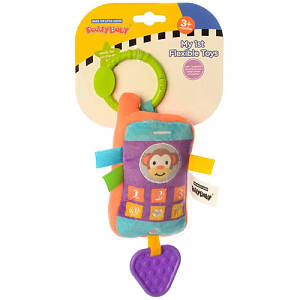 Іграшка підвісна пищалка м'яка Daddy Baby 2551 M Мавпа-телефон (2551 Orange-RT)