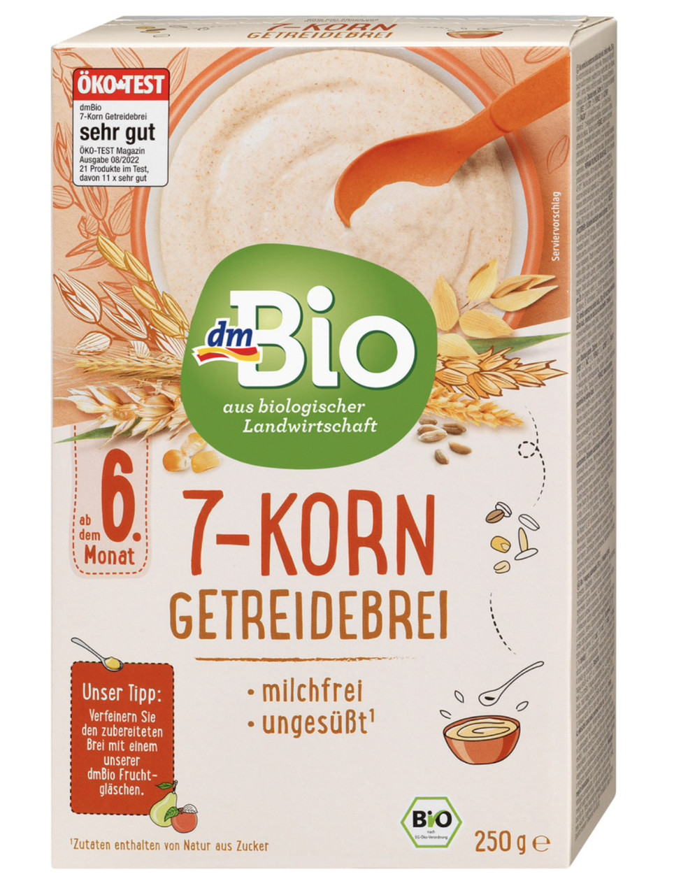 Органічна каша DM Bio 7-зернова для дітей із 6 місяців, 250 г, фото 1