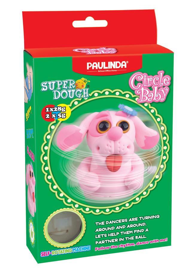 Маса для ліплення Paulinda Super Dough Circle Baby Собачка із заводним механізмом від 3-х років Рожевий (PL-081177-5)