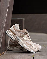 Кроссовки мужские New Balance 9060 Beige Full бежевые с белым SRV NB042