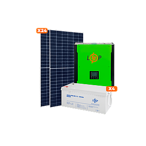 Сонячна електростанція (СЕС) Стандарт + GRID 3Ф 10kW АКБ 9.6kWh mGel 200 Ah