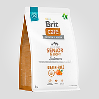 Сухой корм Brit Care Dog Grain-free Senior & Light для стареющих собак, беззерновой с лососем, 3 кг