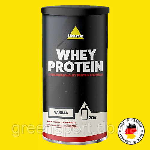 Inkospor Whey Protein 600 г, протеїни, концентрат та ізолят сироваткового білка, 9 вітамінів, Ca, Mg, смак ваніль