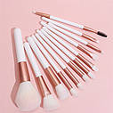 Набір пензлів для макіяжу Morandi, 12 штук в тубусі Рожевий ( код: mu12OP ), фото 3