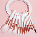 Набір пензлів для макіяжу Morandi, 12 штук в тубусі Рожевий ( код: mu12OP ), фото 2