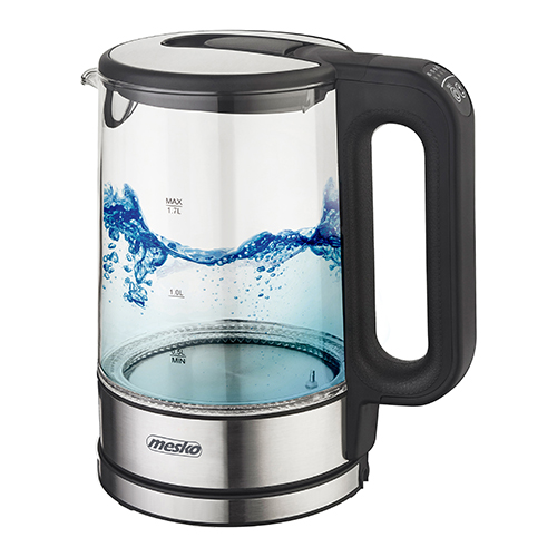 Скляний чайник Mesko MS 1301 black чорний 1,7 л з контролем температури