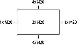 Abox 025/2 AB-L розподільча коробка з кріпленням зовні IP66 поліпропілен 152*87*52мм IP65 M20/10 IK07 80240301, фото 2
