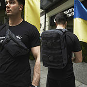 Комплект рюкзак + бананка Fazan темно-сірий / Чоловічий спортивний рюкзак / Портфель туристичний