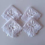Вінчальні хустинки, щоб тримати вінці, свічки (білого кольору), фото 2