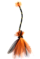 Карнавальный аксессуар Метла для Ведьмочки №2 (оранжевый) детская (110 см)