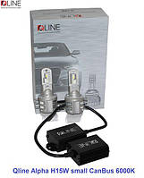 Лампи світлодіодні Qline Alpha H15W small CanBus 6000K (2шт) (код 1461181)